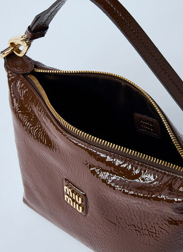 Miu Miu ナプラック パテント ミニバッグ  ブラウン miu0260050