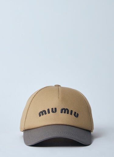 ロゴモチーフベースボールキャップ Miu Miu ロゴモチーフベースボールキャップ ベージュ miu0260051