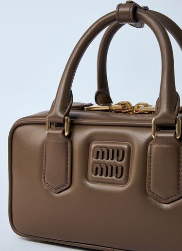 Miu Miu Arcadie Mini Leather Handbag Brown miu0260053
