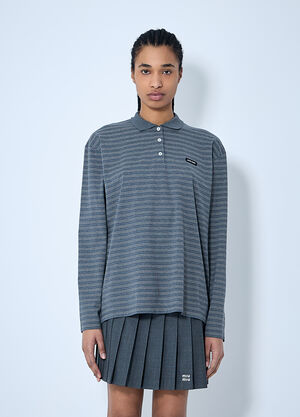 Miu Miu Logo Patch Polo Shirt White miu0260057