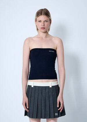 Miu Miu Logo Motif Tube Top Blue miu0261004