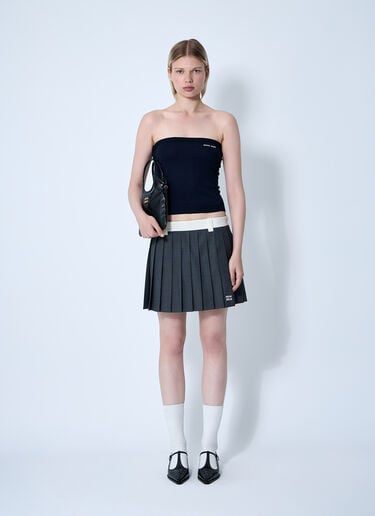 徽标图案抹胸上衣 Miu Miu 徽标图案抹胸上衣 蓝色 miu0261004