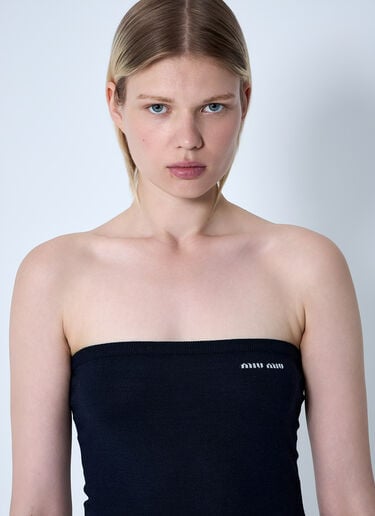 Miu Miu 徽标图案抹胸上衣  蓝色 miu0261004