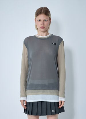 Miu Miu Set Of Three Logo Motif T-Shirts White miu0261005