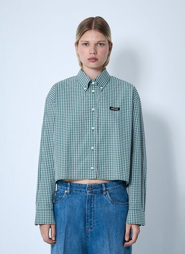 Miu Miu 格纹衬衫  绿色 miu0261009