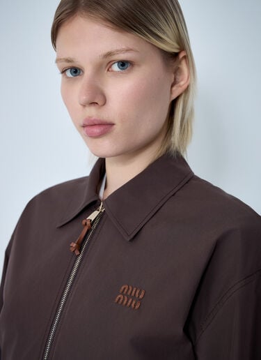 Miu Miu Panama Cotton Blouson Jacket Brown miu0261012