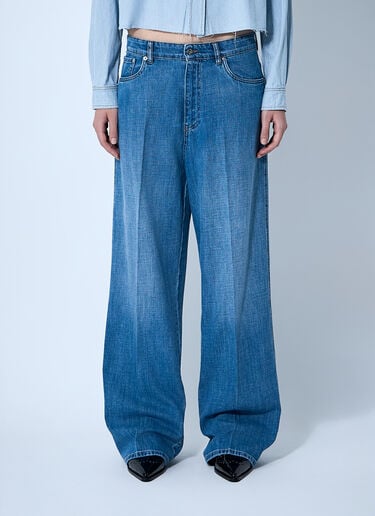 Miu Miu Logo Motif Jeans Denim miu0261013