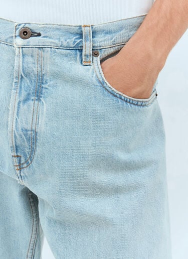 徽标贴饰牛仔裤 Miu Miu 徽标贴饰牛仔裤 蓝色 miu0358002