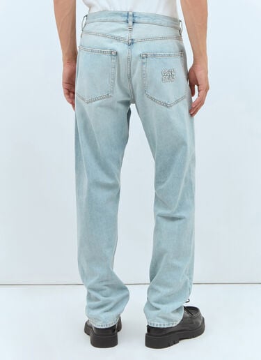 徽标贴饰牛仔裤 Miu Miu 徽标贴饰牛仔裤 蓝色 miu0358002
