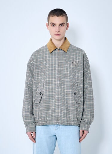 Checked Double-Weave Blouson Jacket Miu Miu Checked Double-Weave Blouson Jacket Brown miu0360002