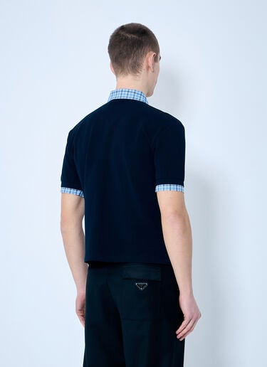 Polo Shirt With Contrast Trims Miu Miu Polo Shirt With Contrast Trims Blue miu0360006