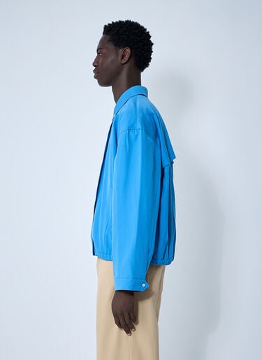 Logo Motif Blouson Jacket Miu Miu Logo Motif Blouson Jacket Blue miu0362010