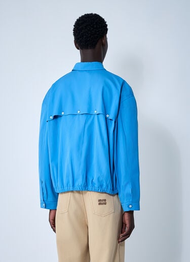 Logo Motif Blouson Jacket Miu Miu Logo Motif Blouson Jacket Blue miu0362010