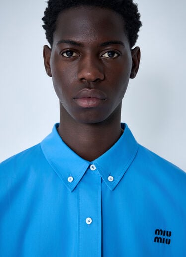Miu Miu Logo Motif Blouson Jacket Blue miu0362010