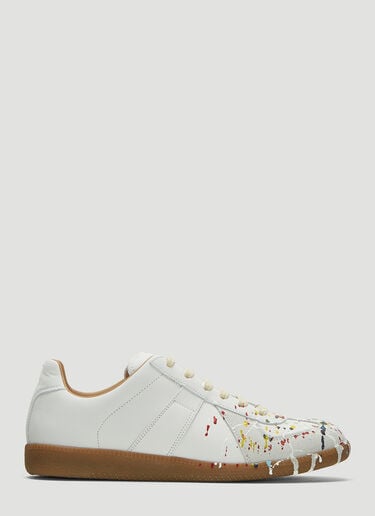 Replica Paint Drop Sneakers Maison Margiela Replica Paint Drop Sneakers White mla0137017