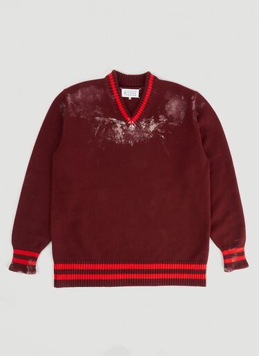 Maison Margiela [x William Cobbing] 클레이 스플래터 스웨터 버건디 mla0146084