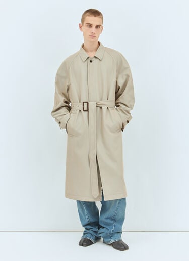 Raw Cuffs Trench Coat Maison Margiela Raw Cuffs Trench Coat Beige mla0158001
