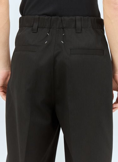抽绳斜纹长裤 Maison Margiela 抽绳斜纹长裤 黑色 mla0158006