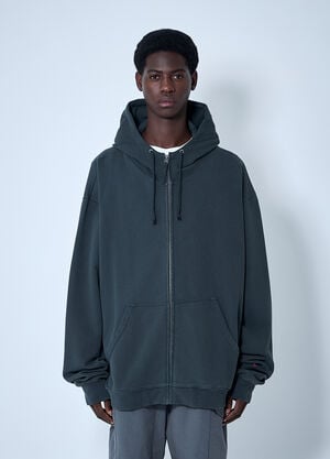 Maison Margiela Logo Motif Zip-Up Sweateshirt Black mla0159004