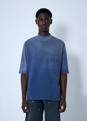 Maison Margiela Logo Motif T-Shirt Blue mla0160002