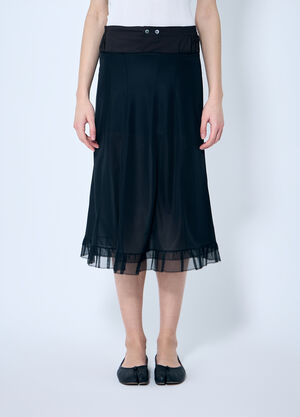Maison Margiela 缎面中长半身裙  黑色 mla0259011