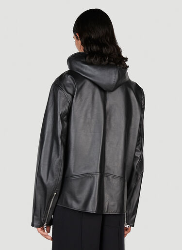 Leather Hooded Jacket MM6 Maison Margiela Leather Hooded Jacket Black mmm0153002