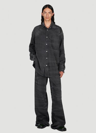 Crease Effect Wide Leg Jeans MM6 Maison Margiela Crease Effect Wide Leg Jeans Black mmm0153009