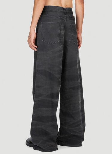 Crease Effect Wide Leg Jeans MM6 Maison Margiela Crease Effect Wide Leg Jeans Black mmm0153009