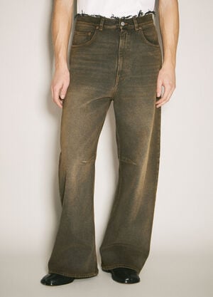 MM6 Maison Margiela 阔腿牛仔裤 棕色 mmm0158004
