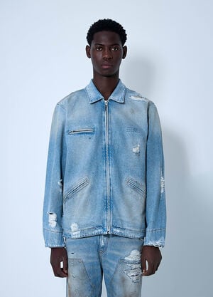 MM6 Maison Margiela Denim Distressed Jacket Blue mmm0160001