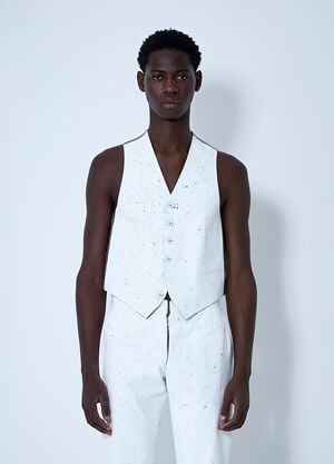 MM6 Maison Margiela Half Painted Vest White mmm0160003