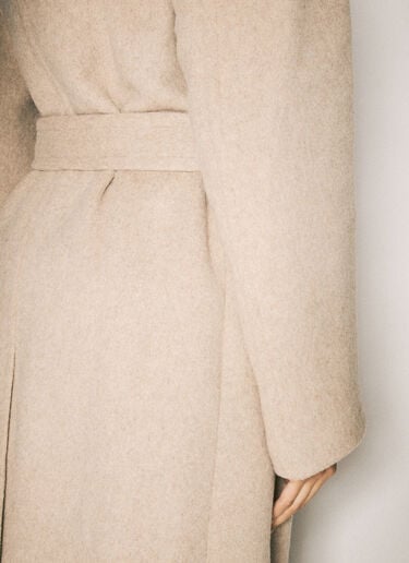MM6 Maison Margiela Wraparound Belted Coat Beige mmm0257001
