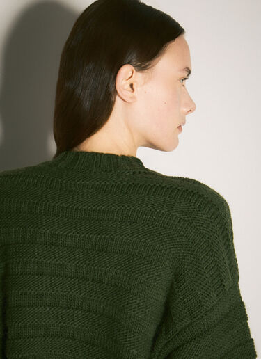 Cropped Crewneck Sweater MM6 Maison Margiela Cropped Crewneck Sweater Green mmm0257006