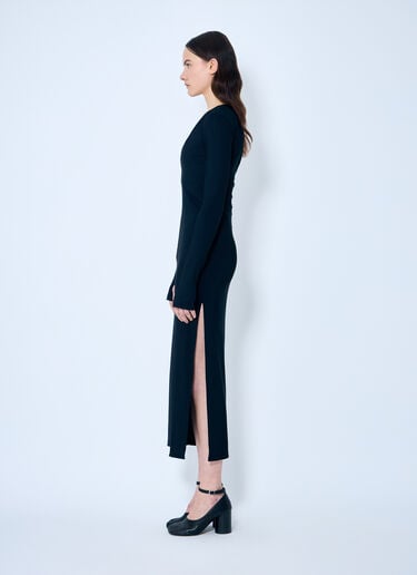 MM6 Maison Margiela Deep V Neck Dress Black mmm0259002