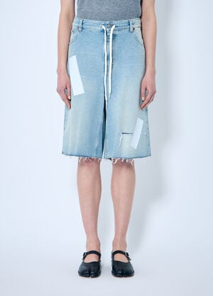 MM6 Maison Margiela 디스트레스트 데님 쇼츠 블루 mmm0259013