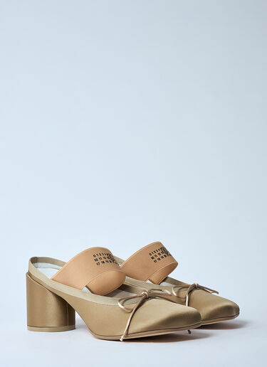 Logo Elastic Ballet Décolletés Mules MM6 Maison Margiela Logo Elastic Ballet Décolletés Mules Beige mmm0259014