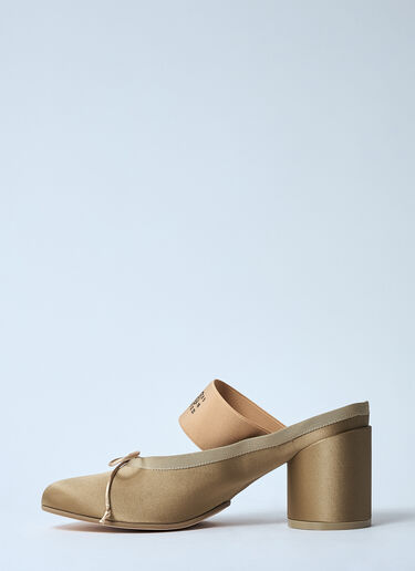 Logo Elastic Ballet Décolletés Mules MM6 Maison Margiela Logo Elastic Ballet Décolletés Mules Beige mmm0259014