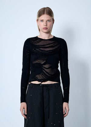 MM6 Maison Margiela Distressed Sweater Black mmm0260002
