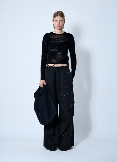 디스트레스트 스웨터 MM6 Maison Margiela 디스트레스트 스웨터 블랙 mmm0260002