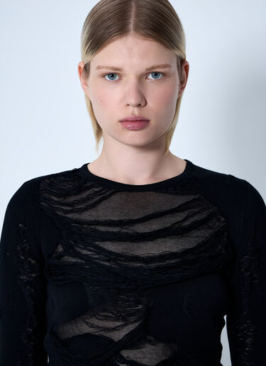 디스트레스트 스웨터 MM6 Maison Margiela 디스트레스트 스웨터 블랙 mmm0260002