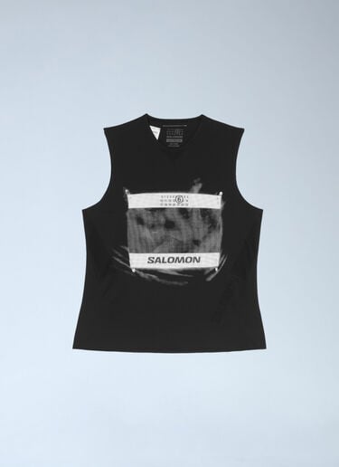 ロゴモチーフタンクトップ MM6 Maison Margiela x Salomon ロゴモチーフタンクトップ ブラック mms0261006
