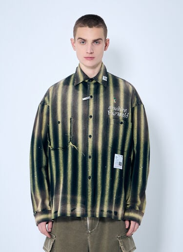 Maison Mihara Yasuhiro Vintage-Like Striped Shirt Green mmy0158003