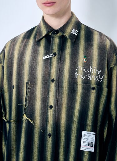 Maison Mihara Yasuhiro Vintage-Like Striped Shirt Green mmy0158003