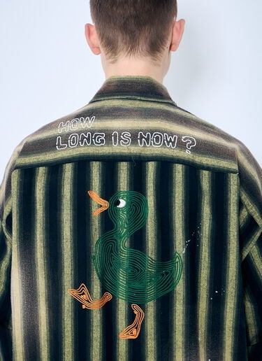 Maison Mihara Yasuhiro Vintage-Like Striped Shirt Green mmy0158003