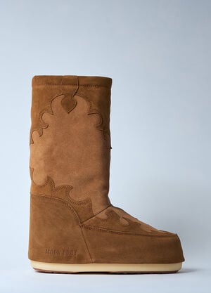 Moon Boot Icon Suede Embroidery Boots Brown mnb0360003