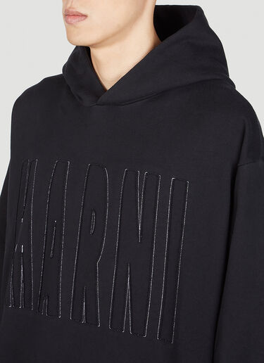 Marni 로고 스티치 후드 스웨트셔츠 블랙 mni0151006