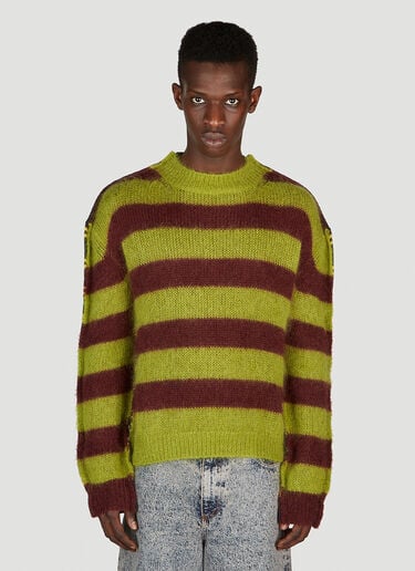 Marni Double Stripe Sweater Green mni0153006