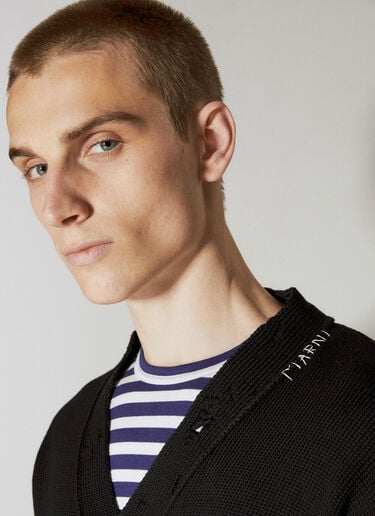 Marni Dishevelled Cotton Cardigan Black mni0155001