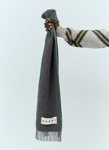Marni 로고 패치 스카프 그레이 mni0157014