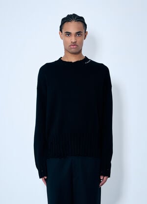 Marni Distressed Cotton Sweater Black mni0159003